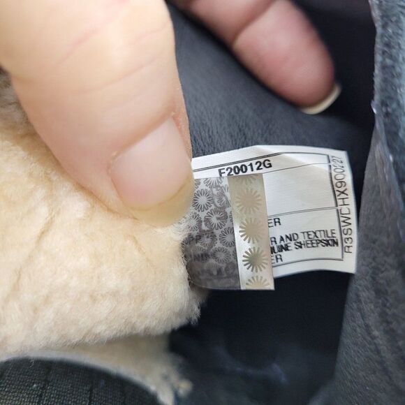 Ugg Cydnee Boots 8.5 Black Leather Knee High Buckle Sheepskin Shearling Stretch - Picture 16 of 17